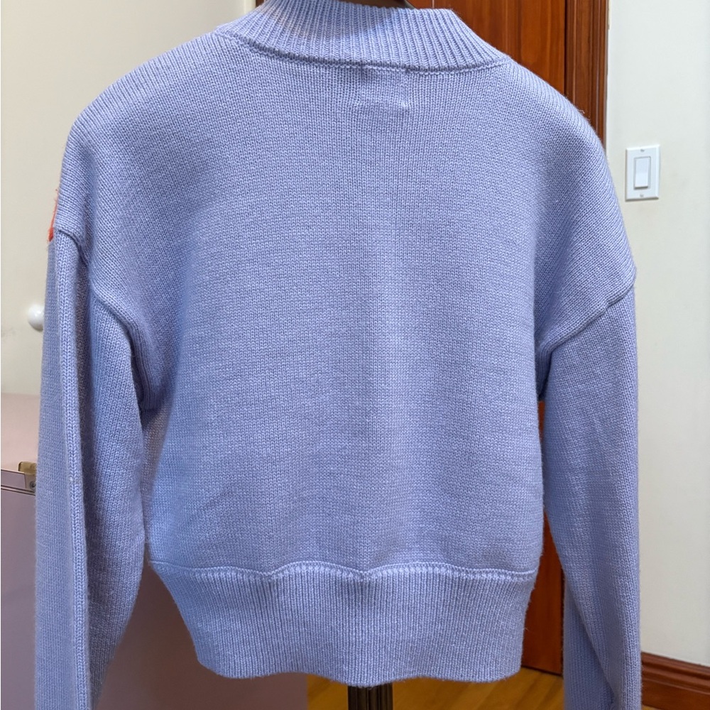 Urban Outfitters BDG Jesse Half-Zip Sweater Lavender Stars Women's Sweater - Picture 3 of 4